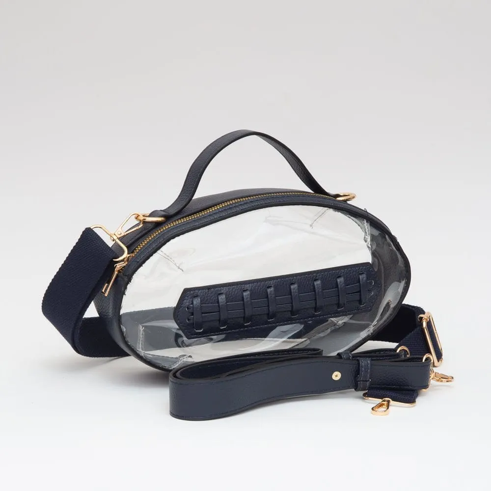 Urban Lifestyle TG10695 Clear Gameday Football Stitch Detail Crossbody Bag