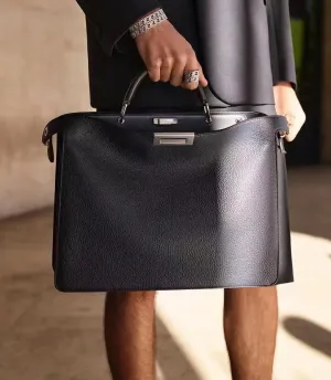 Luxury Togo Leather Structured Brief Tote, Unisex Shoulder Bag & Handbag, Laptop Bag Professional Tote Perfect Gift