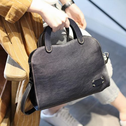 Stylish Fit Minimal Fashion Fashion Brown Womens Leather Satchel Handbag Purse Top Handbag Black Satchel Shoulder Bag