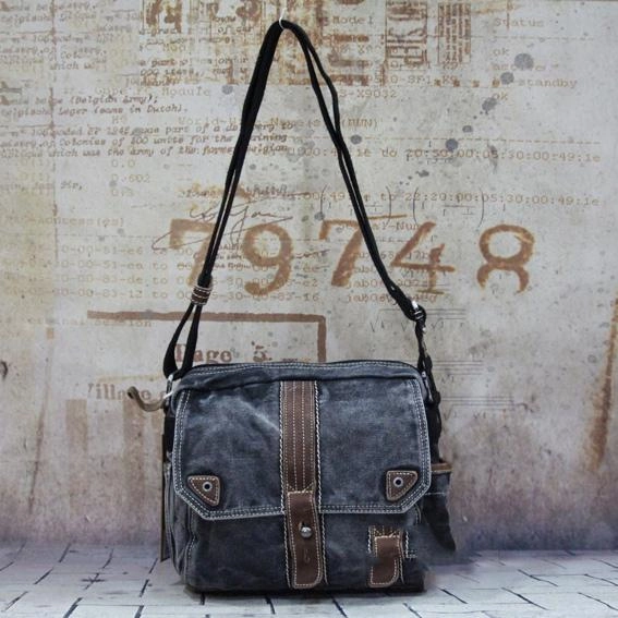 Fashion Canvas Black Mens Small Postman Bag Canvas Messenger Bags Courier Bag For Men Comfort functionality