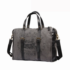 All Day Use Street Parade Fashion Canvas Leather Mens Weekender Bags Travel Bag Canvas Duffle Bag For Men