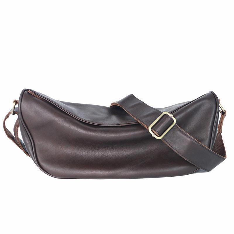 Brown Cool Leather Mens Saddle Messenger Bag Black Courier Bag Black Postman Bag For Men Street Functionality Elegant Function