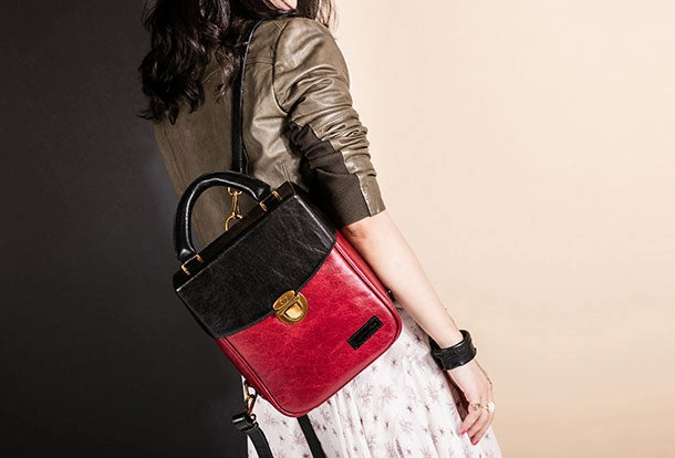 Elegant Heritage Genuine Leather Backpack Handmade Handbag Bag Shoulder Bag Purse For Women