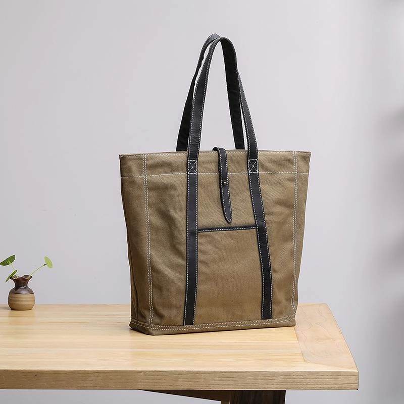 Refined Luxury Practical Beauty Canvas Leather Mens Womens Gray Tote Bag Handbag Tote Bag Shoulder Bag Tote Purse For Men