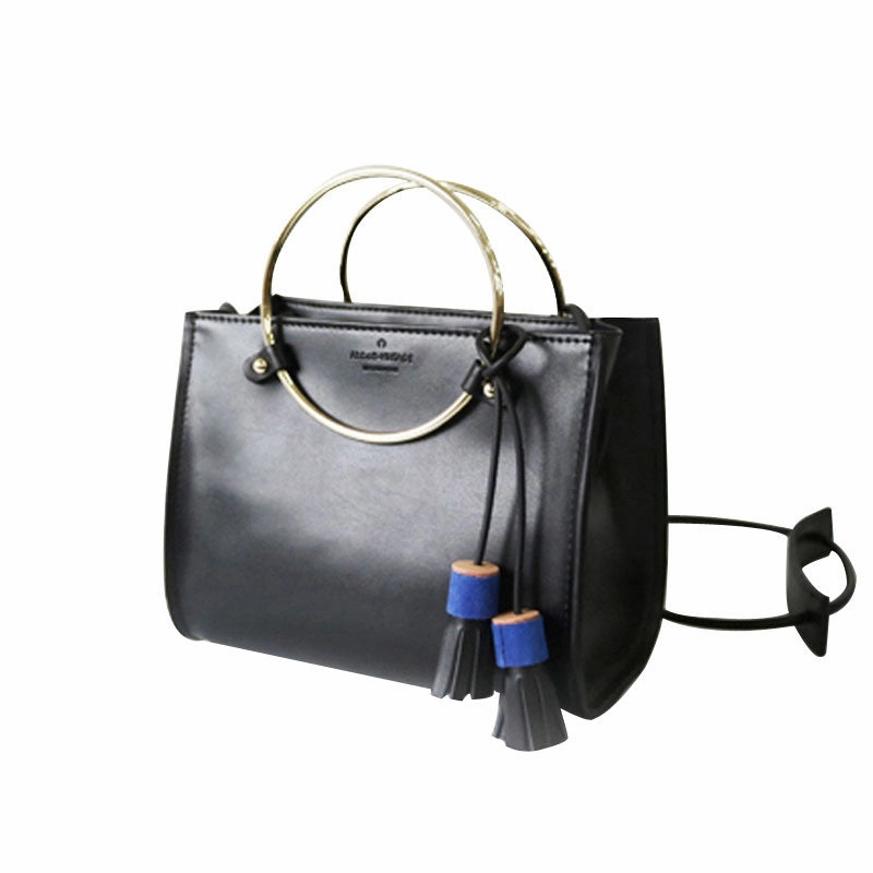 Sculpted Form Stylish Leather Black Womens Handbag Crossbody Bag Purse Shoulder Bag for Women