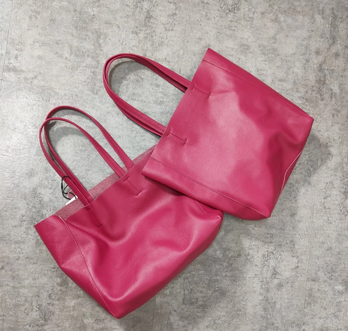 Perfect Gift Fashion Genuine Orange Leather Tote Bag Rose Red Tote Purse Green Shoulder Tote Bag Handbag Tote For Women
