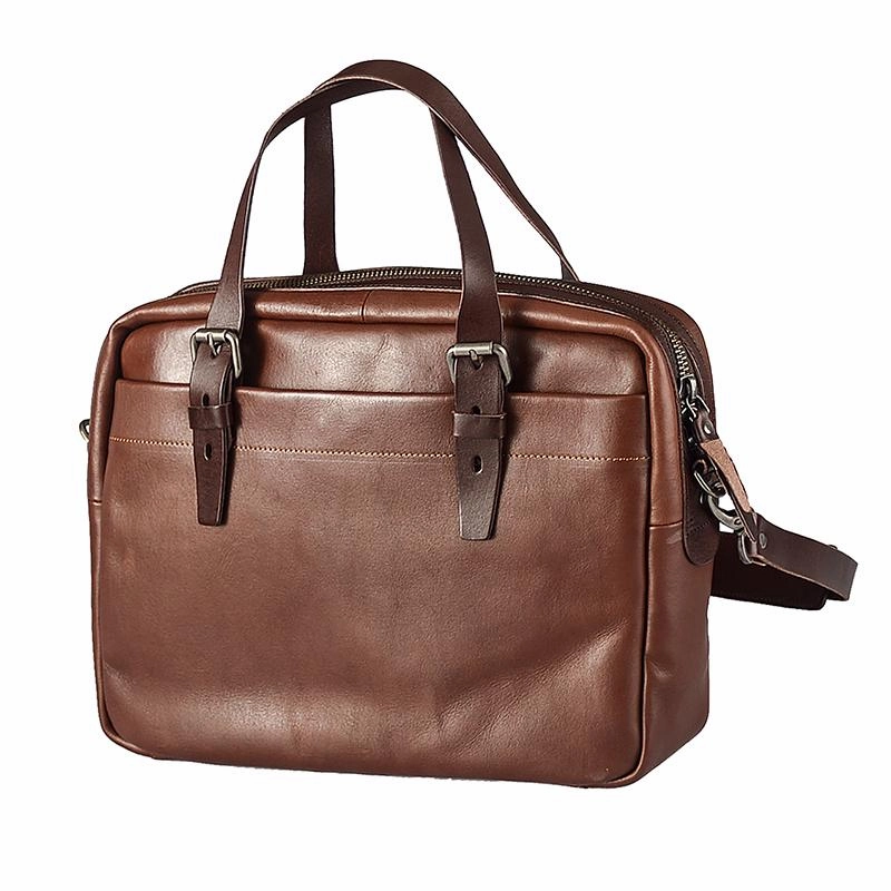 Fashion Leather Mens Cool Black Business Bag 13'' Messenger Bag Briefcase Brown Work Bag Laptop Bag for men Daily Utility City Style