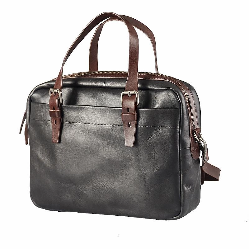 Daily Companion Outdoor Everyday Fashion Leather Mens Cool Black Business Bag 13'' Messenger Bag Briefcase Brown Work Bag Laptop Bag for men
