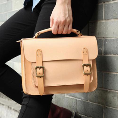 Casual Edge Handmade Womens Beige Leather Satchel Shoulder Bag Cambridge Structured Satchel Handbag Purse for Men