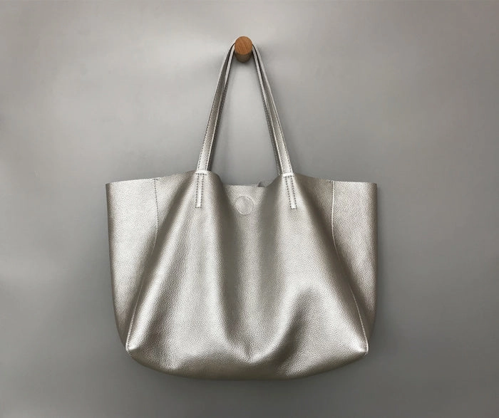 Soft Fabric Street Fashion Fashion Womens Black Leather Oversize Tote Bags Black Shoulder Tote Bag Handbag Tote For Women