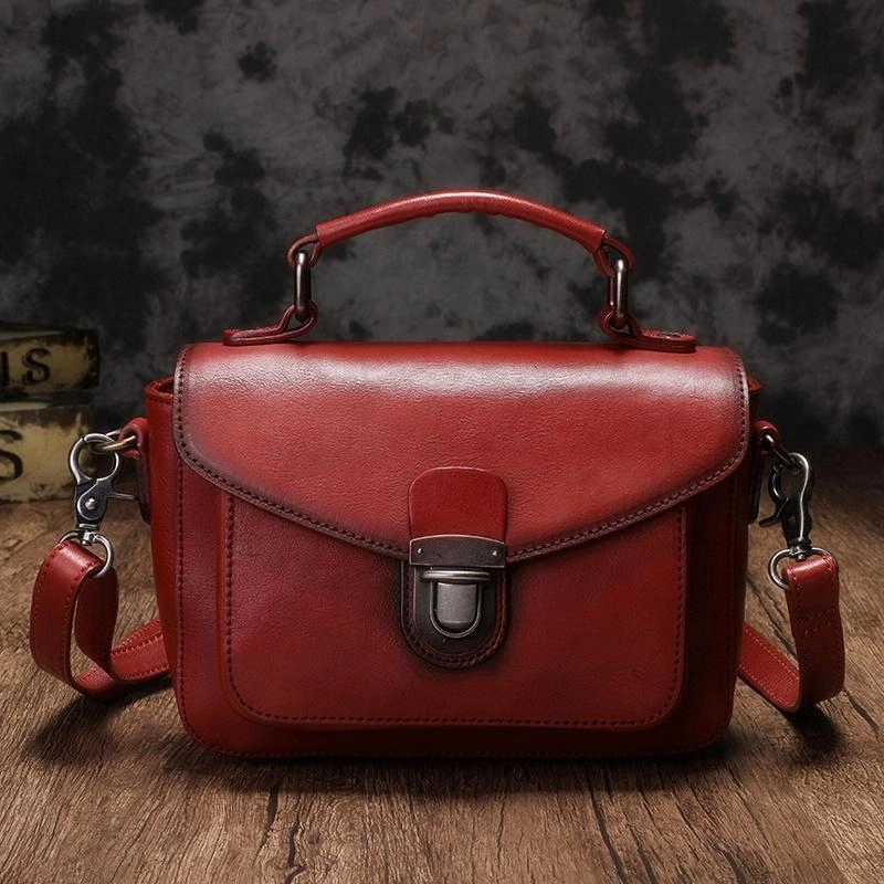 Smart Storage Contemporary Vibe Fashion Womens Black Leather Satchel Handbag Small Brown Satchel Bag Crossbody Bags for Ladies