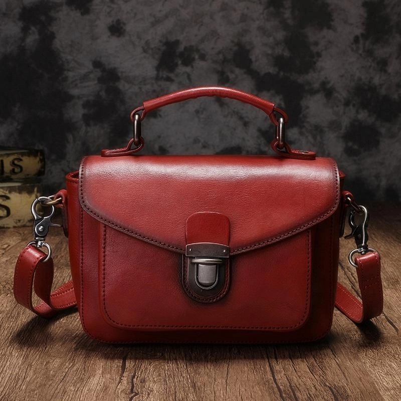 Fashion Womens Black Leather Satchel Handbag Small Brown Satchel Bag Crossbody Bags for Ladies Classic Detail Refined Vision