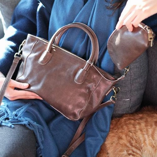 Versatile Daily Style Fashion Womens Black Leather Satchel Handbags Bucket Handbags Side Purse for Ladies