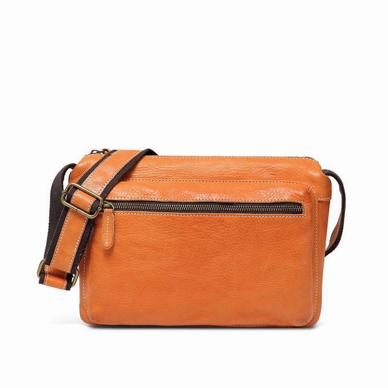 Fashionable Black Leather Mens Tan Side Bag Messenger Bags Casual Courier Bags for Men Functional Design