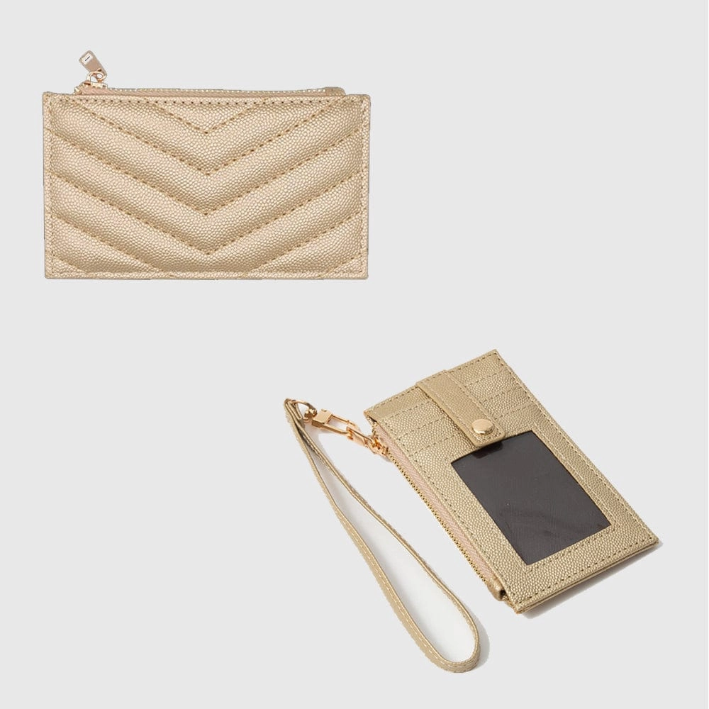 Strong Grip TG10721 Quilted Chevron Slim Cardholder Wallet With Wristlet