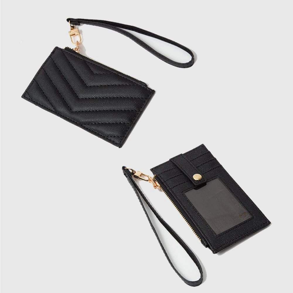 All-in-one card case TG10721 Quilted Chevron Slim Cardholder Wallet With Wristlet