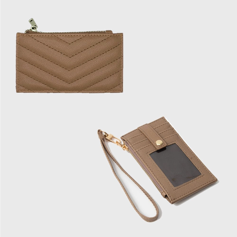TG10721 Quilted Chevron Slim Cardholder Wallet With Wristlet Travel Ready Compact Innovation