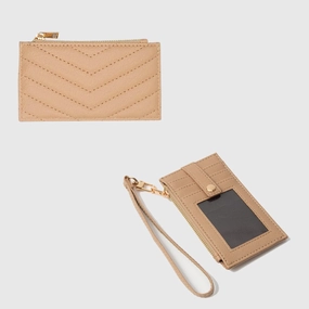 TG10721 Quilted Chevron Slim Cardholder Wallet With Wristlet Slim Profile