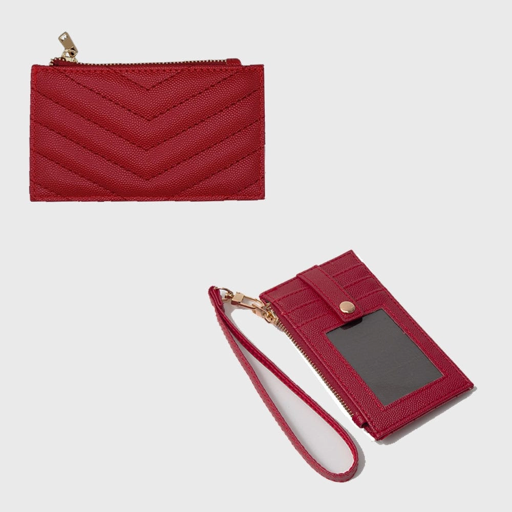 Durable Design Elegant Integration TG10721 Quilted Chevron Slim Cardholder Wallet With Wristlet