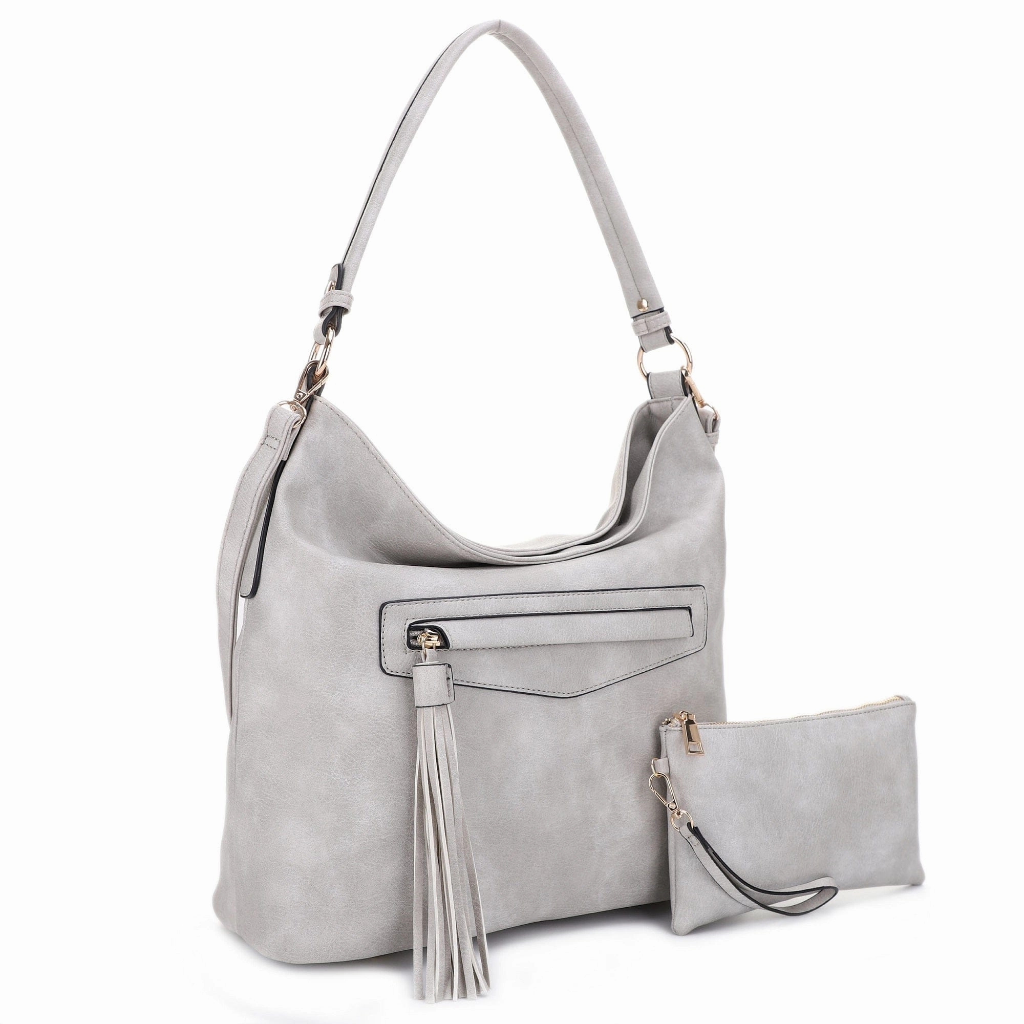 Minimalist Appeal Outdoor Function FC20495 Eliza Front Tassel Pocket 2 in 1 Hobo Shoulder Bag Set