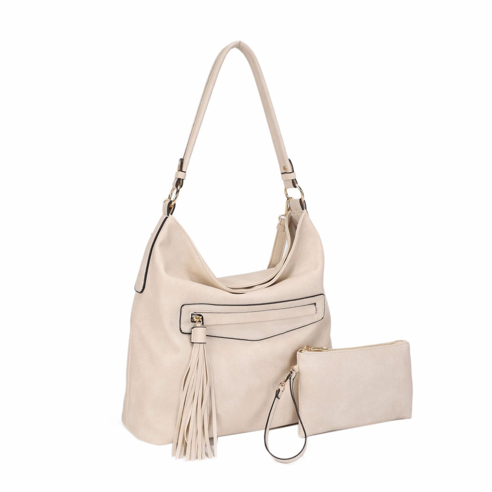 Casual Style FC20495 Eliza Front Tassel Pocket 2 in 1 Hobo Shoulder Bag Set