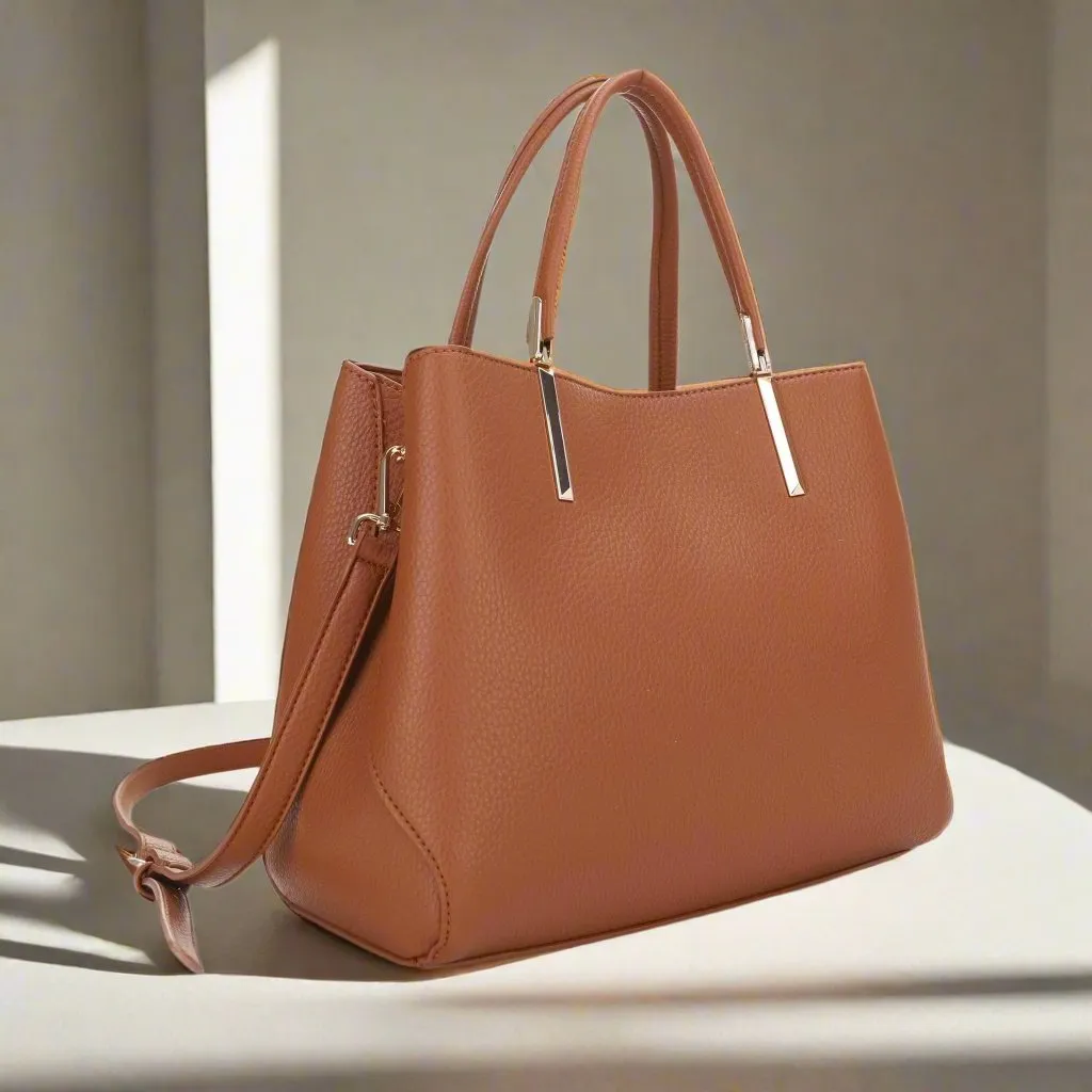 Secure Zipper FC20612 Josette Tapered Multi Compartment Satchel/Crossbody Bag