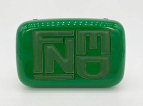 Red Carpet Ready Fendi Green Logo Box Clutch