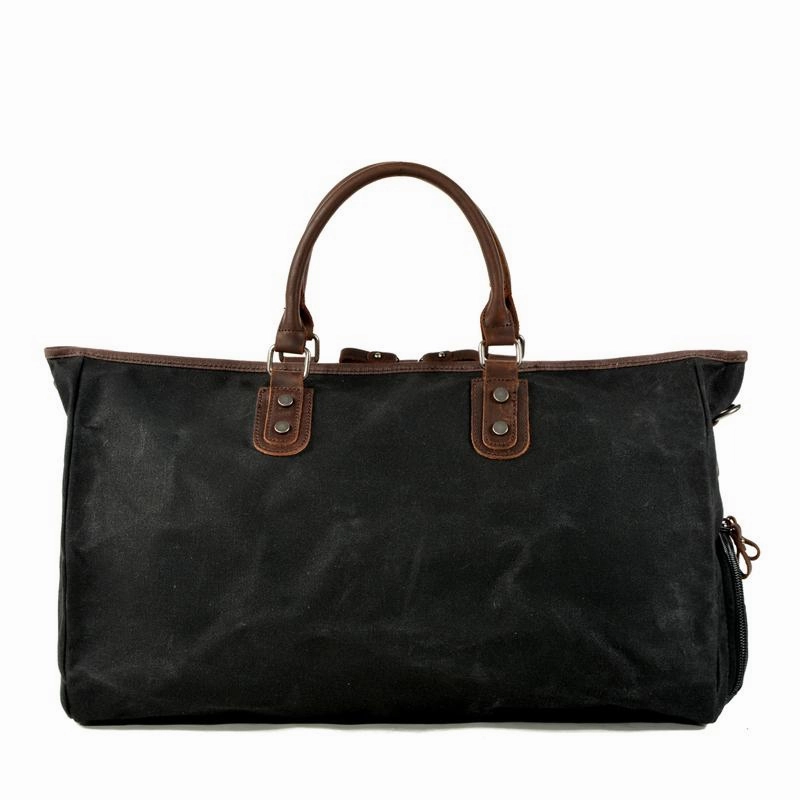 Casual Waxed Canvas Leather Mens Large Black Travel Weekender Bag Green Duffle Bag for Men Travel Organization Comfort space