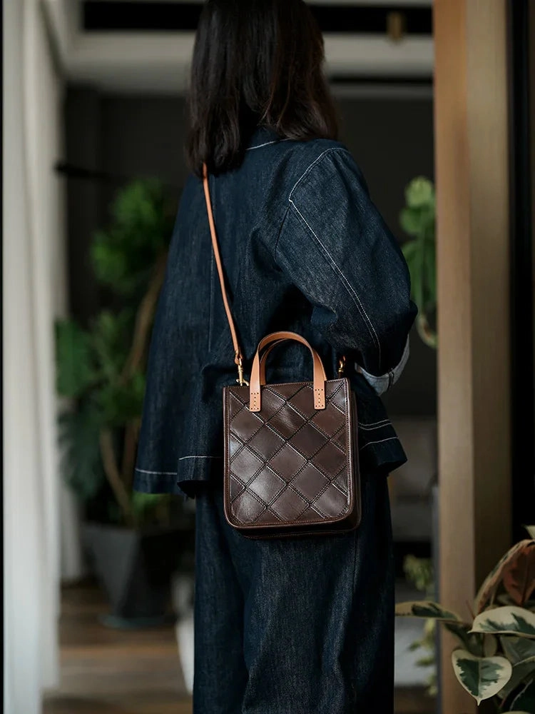 Handcrafted Italy Cowhide Leather Handbag, Leather Shoulder Bag, Leather Crossbody Bag, Christmas Gift Adjustable Shoulder Strap