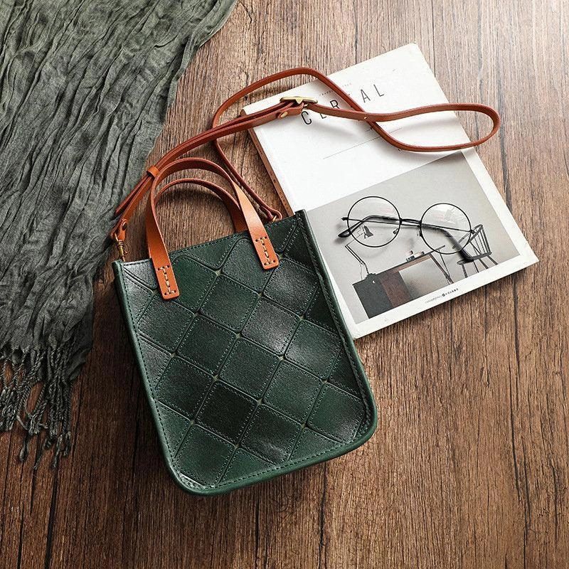 Minimal Style Foldable Bag Handcrafted Italy Cowhide Leather Handbag, Leather Shoulder Bag, Leather Crossbody Bag, Christmas Gift