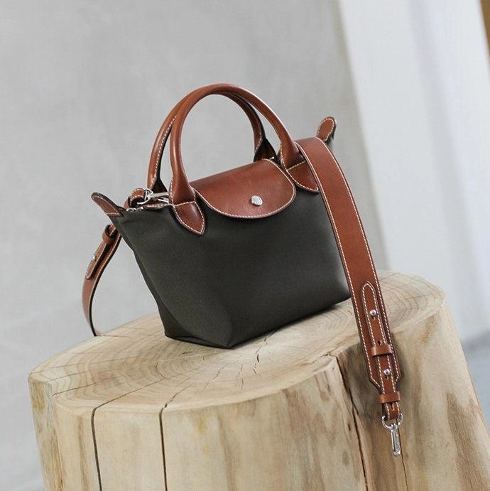 Refined Simplicity Waterproof Nylon and Cowhide Tote Bag, Handcrafted Women Shoulder Bag, Men Traveling Bag, Laptop Bag, Weekend Bag, Work Commutes Bag