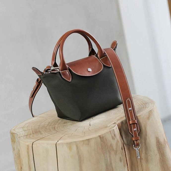 Waterproof Nylon and Cowhide Tote Bag, Handcrafted Women Shoulder Bag, Men Traveling Bag, Laptop Bag, Weekend Bag, Work Commutes Bag Busy Routine