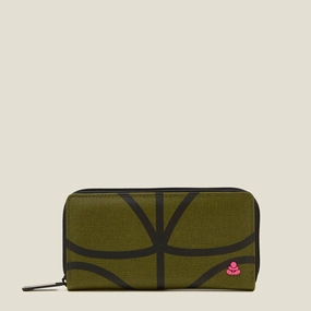Forget Me Not Wallet - Giant Linear Stem Olive Practical Functionality