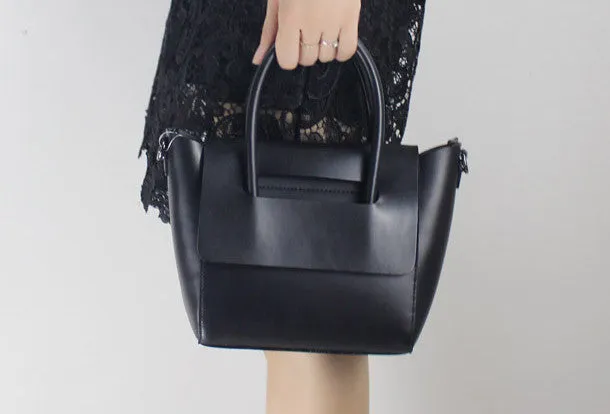 Casual Trend Sporty Look Genuine Leather handbad shoulder bag blue black for women leather shopper bag