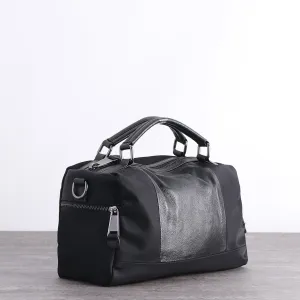 Subtle Elegance Womens Nylon Leather Boston Handbags Womens Black Nylon Boston Shoulder Purse for Ladies