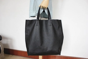 Genuine Leather Bag Handmade Black Tote Bag Shoulder Bag Handbag For Women Soft Finish Outdoor Edge