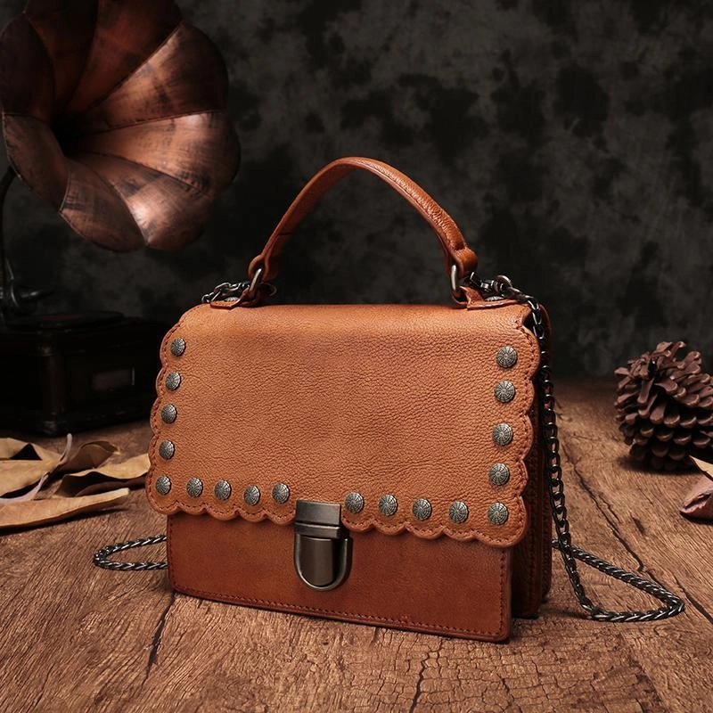 Vintage Womens Leather Handbags Purse Green Satchel Handbags Shoulder Crossbody Bags for Ladies Elegant Style Minimal Luxury
