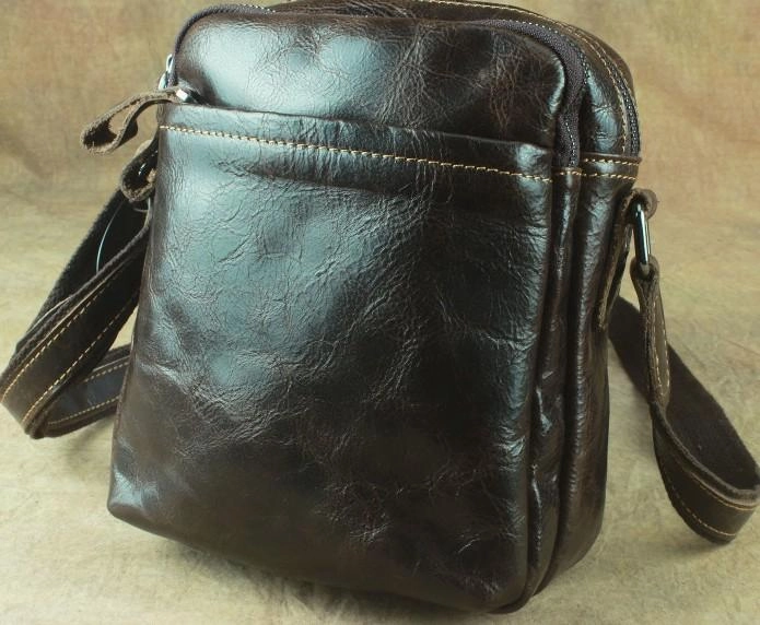 Cool Leather Mens Small Messenger Bag Tablet Side Bag Shoulder Bags For Men Casual Lifestyle