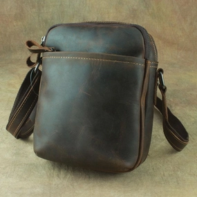 Cool Leather Mens Small Messenger Bag Tablet Side Bag Shoulder Bags For Men Eco Friendly Smart Utility