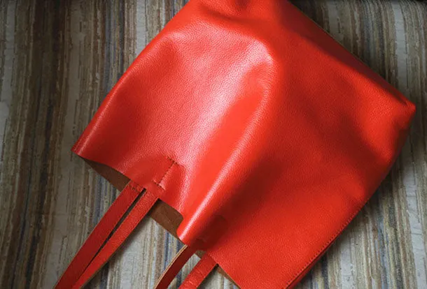 Genuine Leather Bag Handmade Tote Bag Shoulder Bag Handbag For Women Casual style tote