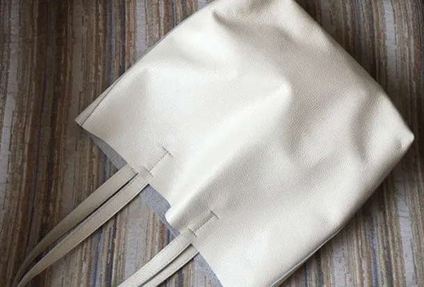 Genuine Leather Bag Handmade Tote Bag Shoulder Bag Handbag For Women Compact Form Compact Fashion