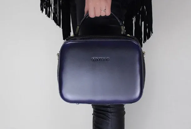 Smart Casualwear Genuine Leather cube handbag shoulder bag for women leather crossbody bag