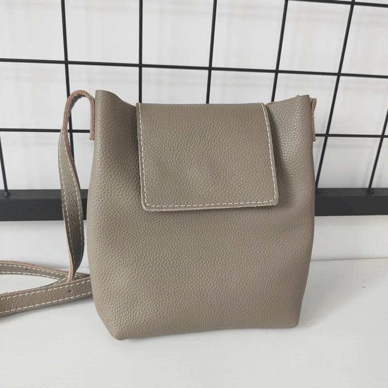 Genuine Black Leather Womens Bucket Brown Side Bag Vertical White Shoulder Bag For Womens Green Leather Crossbody Bag Relaxed Structure