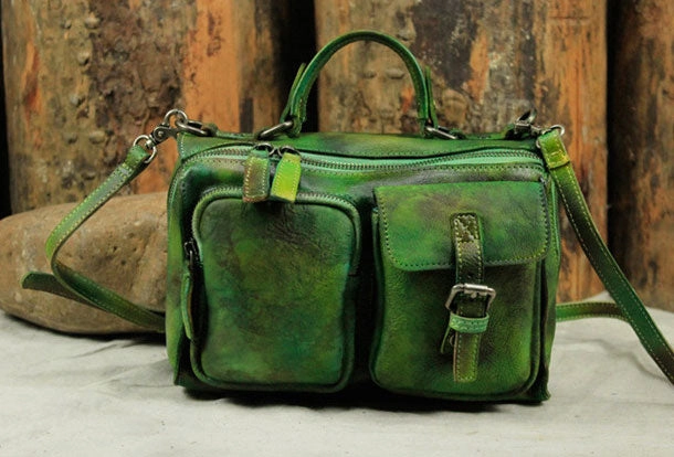 Genuine Handmade Vintage Leather Message Bag Handbag Shoulder Bag Women Leather Purse Stylish Choice Urban Aesthetic