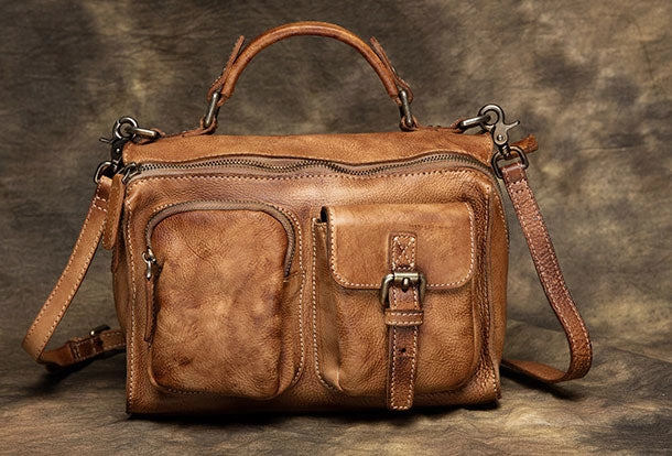 Weekend Companion Lightweight Essential Genuine Handmade Vintage Leather Message Bag Handbag Shoulder Bag Women Leather Purse