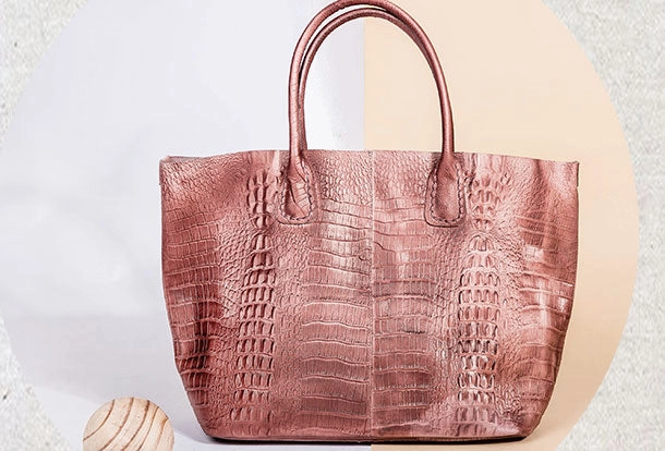 Genuine Leather Bag Crocodile Style Tote Bag Handbag Shoulder Bag Purse For Women Stylish Pick