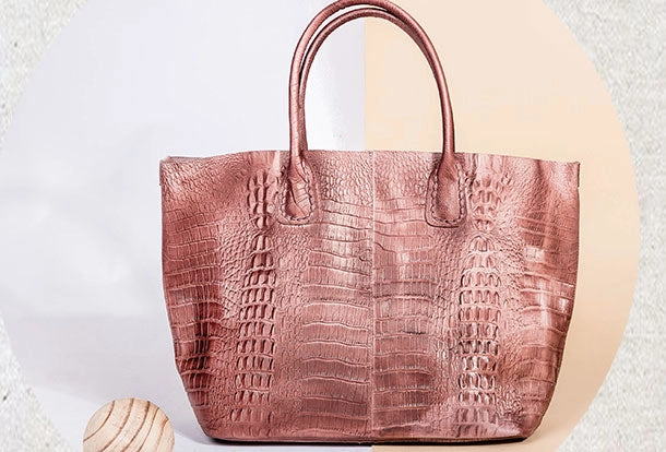 Genuine Leather Bag Crocodile Style Tote Bag Handbag Shoulder Bag Purse For Women Classic city handbag Classic Vibe