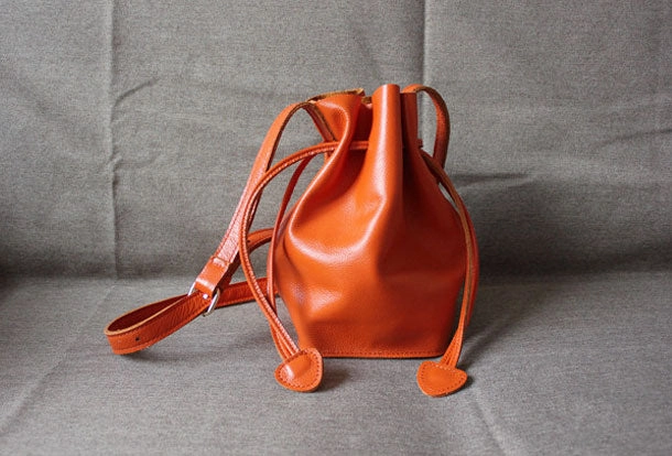 Genuine Leather Bucket Bag Shoulder Bag Crossbody Bag Handbag Purse For Women Urban Explorer Style Soft Lightweight Material