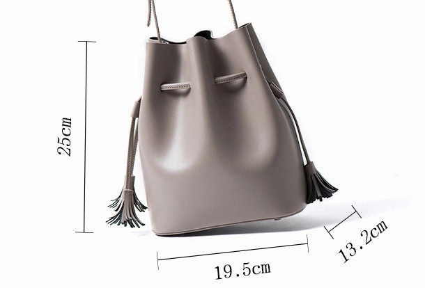 Genuine Leather bucket bag shoulder bag for women leather crossbody bag Everyday Fashion Choice relaxed elegance