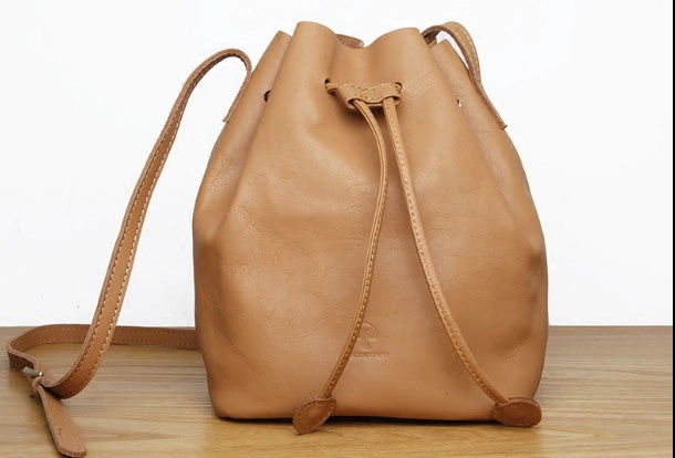 Urban Lifestyle Accessory Genuine Leather Cute Bucket Bag Crossbody Bag Shoulder Bag Women Leather Purse